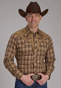 Roper 2129 Ombre Plaid (Brown) - Men's Western Shirt