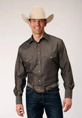 Roper Floral Tone (Grey) - Men's Western Shirt