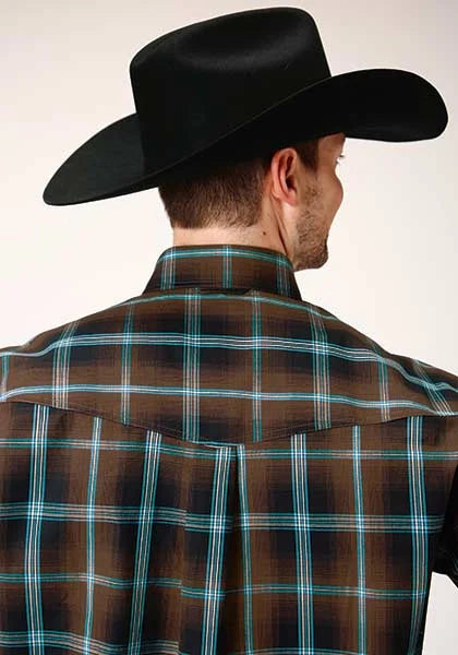 Roper 1375 Plaid (Chocolate) - Men's Western Shirt