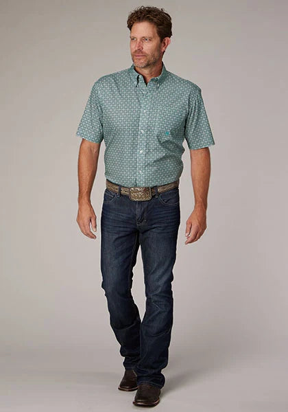 Roper 2019 Spring Foulard (Grey) - Men's Short Sleeve Shirt