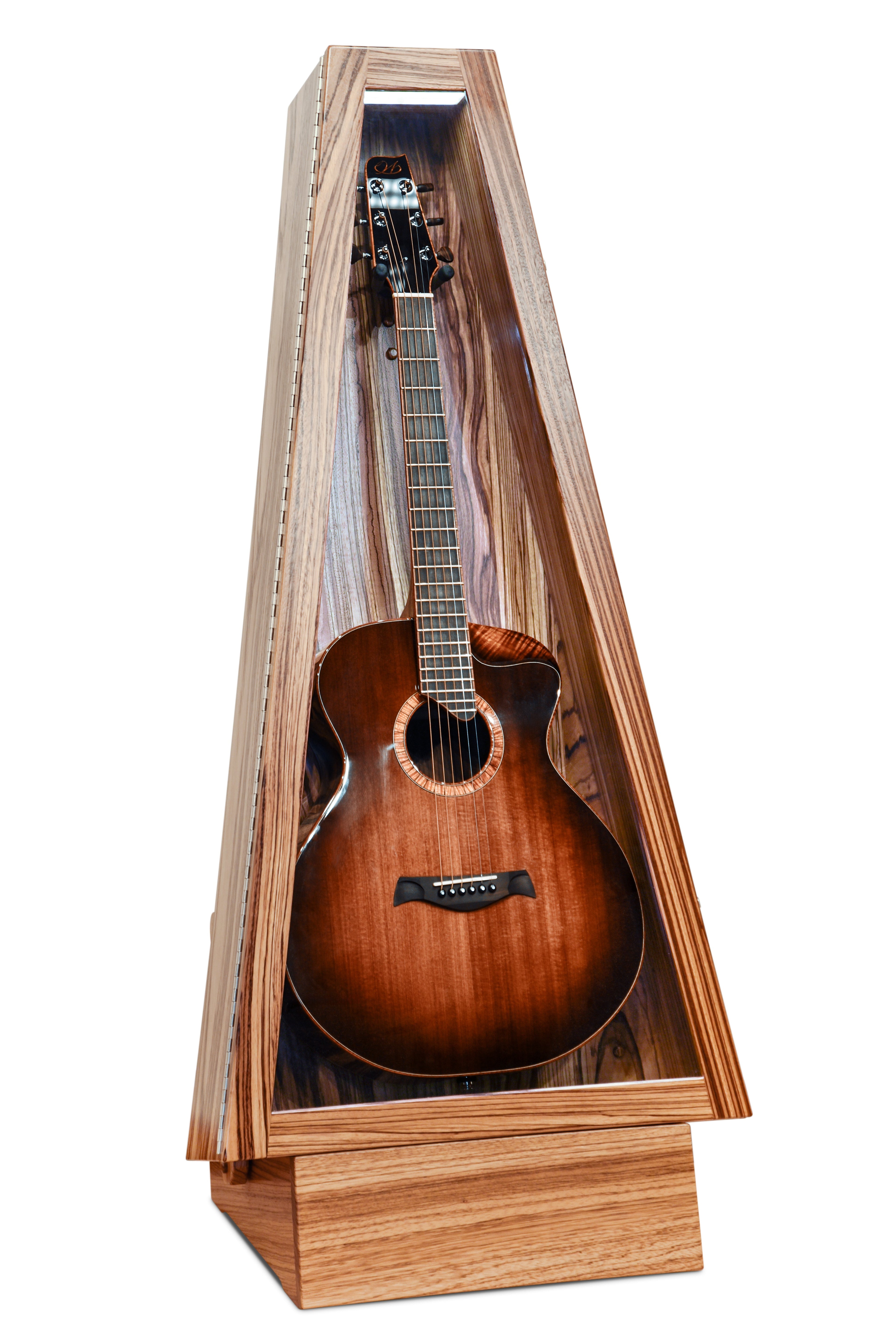 ClimaStand Triangle Humidor with Base - Zebrawood