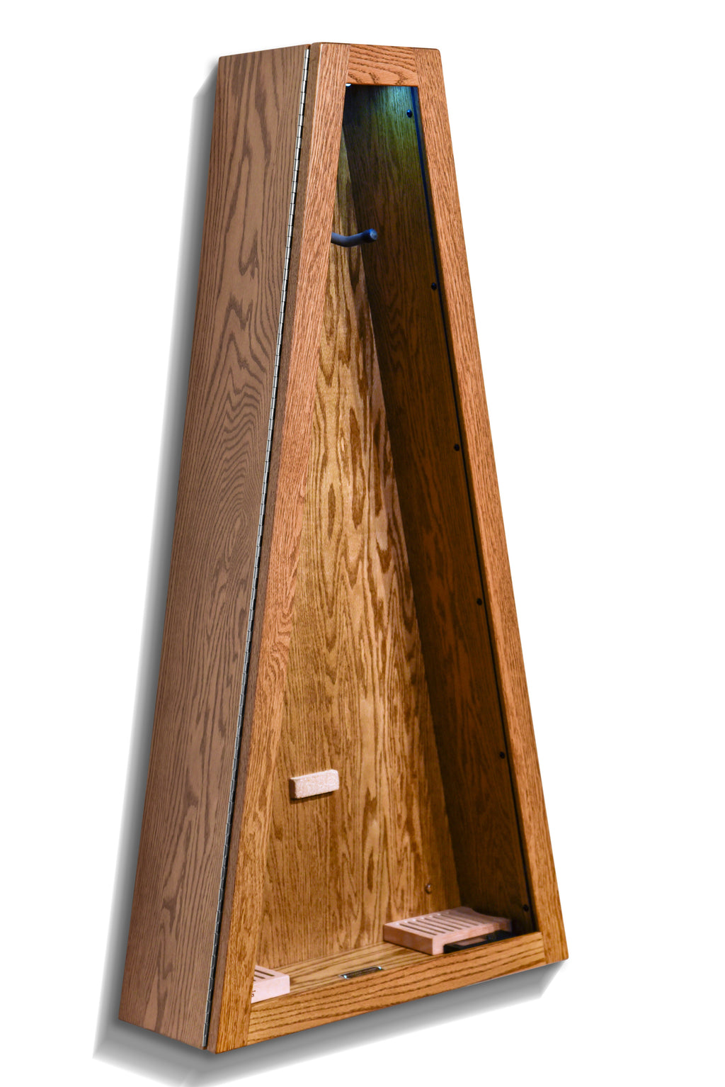 ClimaCase Triangle Humidor - Red Oak with Golden Oak Stain