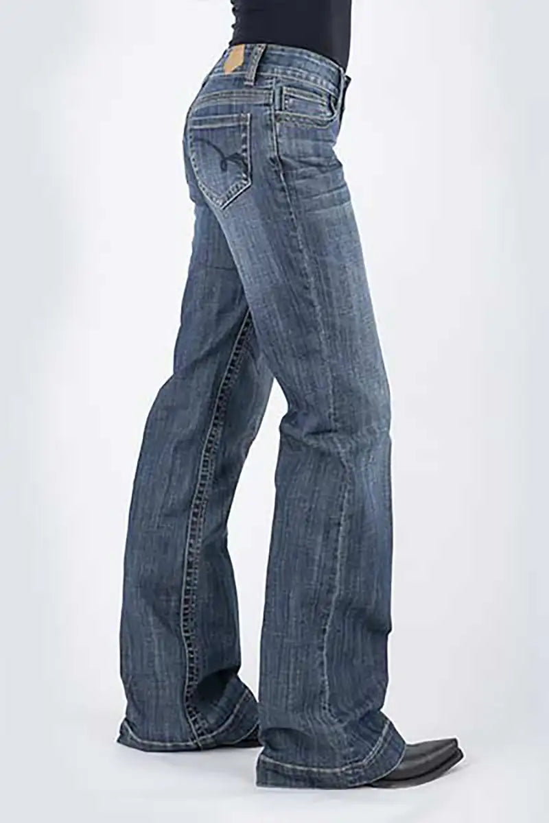 Tin Haul 460 Ella Fit Blue Loop Pocket ( Denim Dark Wash ) - Women's Jeans
