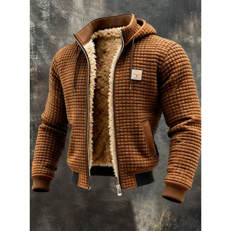 Men's Fleece-Lined Thick Hooded Jacket