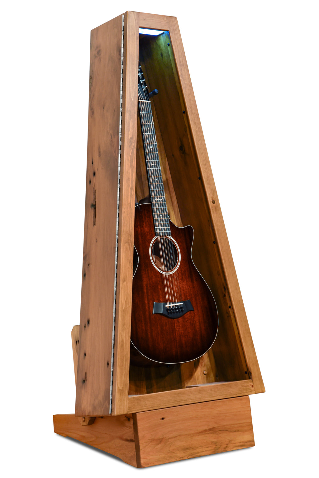 ClimaStand Triangle Humidor with Base - 300 Year Old Reclaimed Wood with Sealy Stain