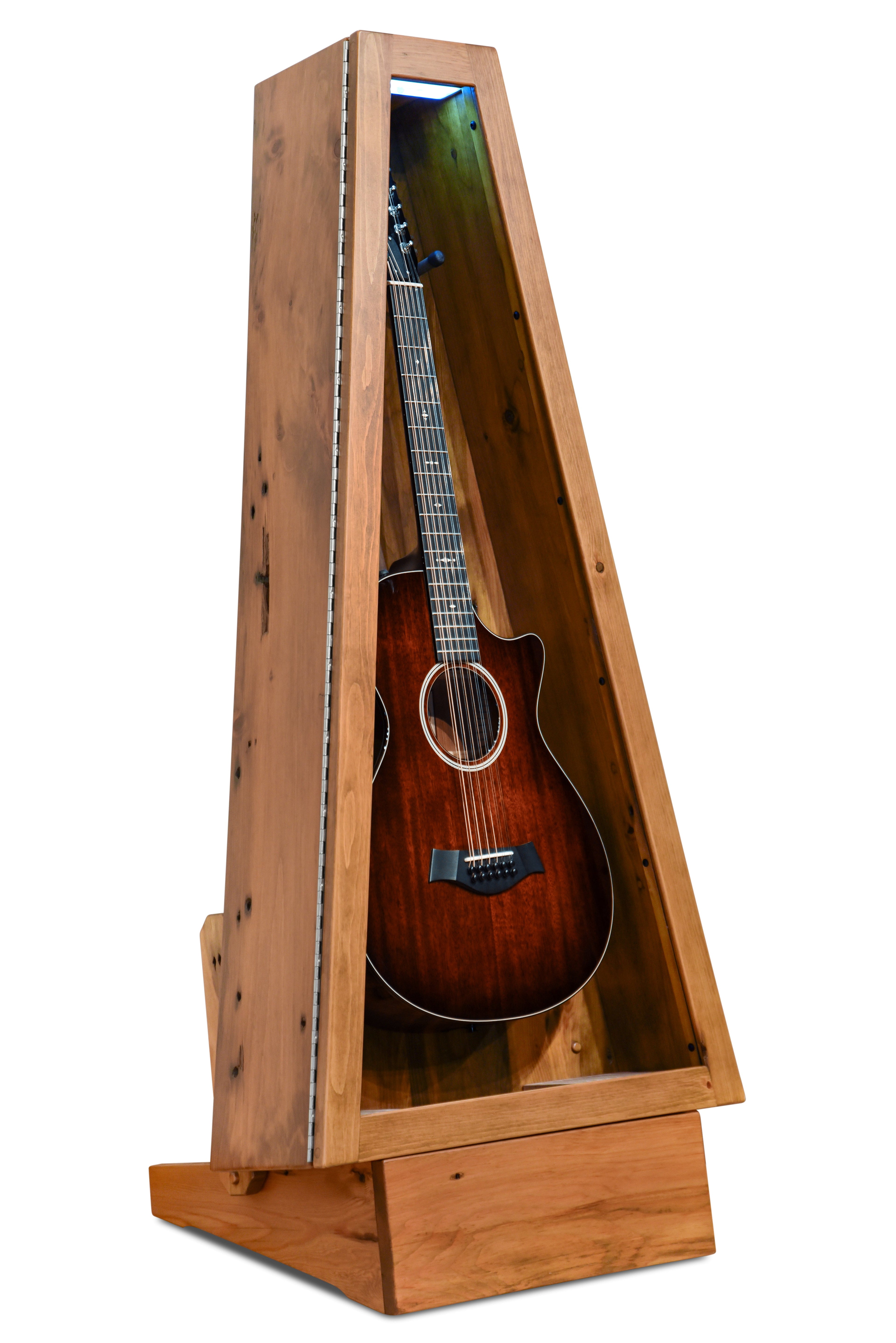 ClimaStand Triangle Humidor with Base - 300 Year Old Reclaimed Wood with Sealy Stain