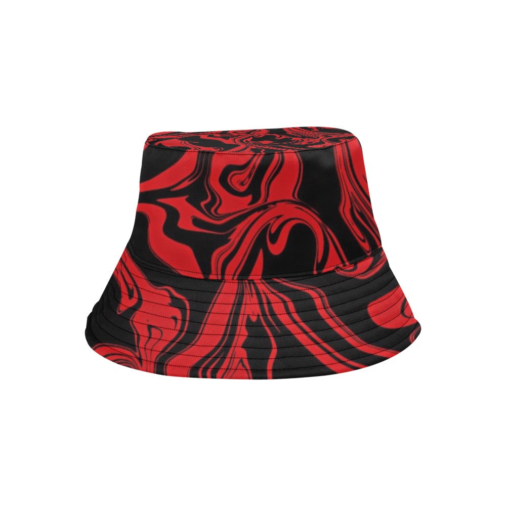 Red and Black Slime Oil Spill Bucket Hat