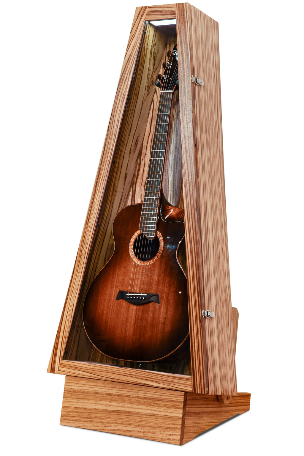 ClimaStand Triangle Humidor with Base - Zebrawood
