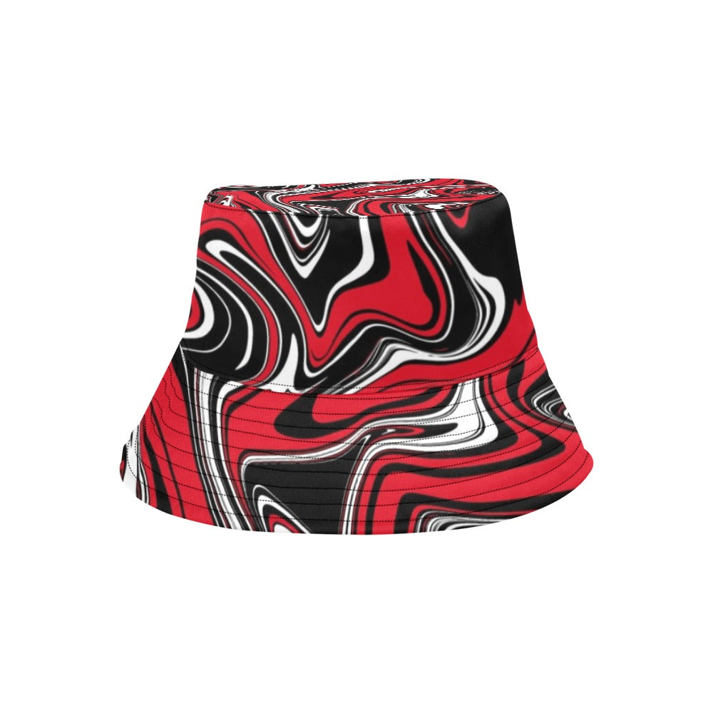 Red Black and White Rave Spill Bucket Hat