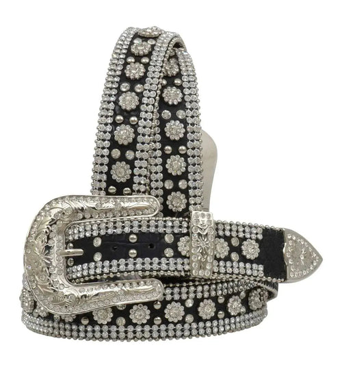 3D Flower Girl Gator Leather Belt - Womens Belt