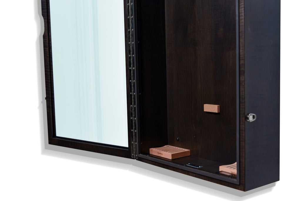 ClimaCase Rectangle Humidor - Flamed Maple with Ebony Stain