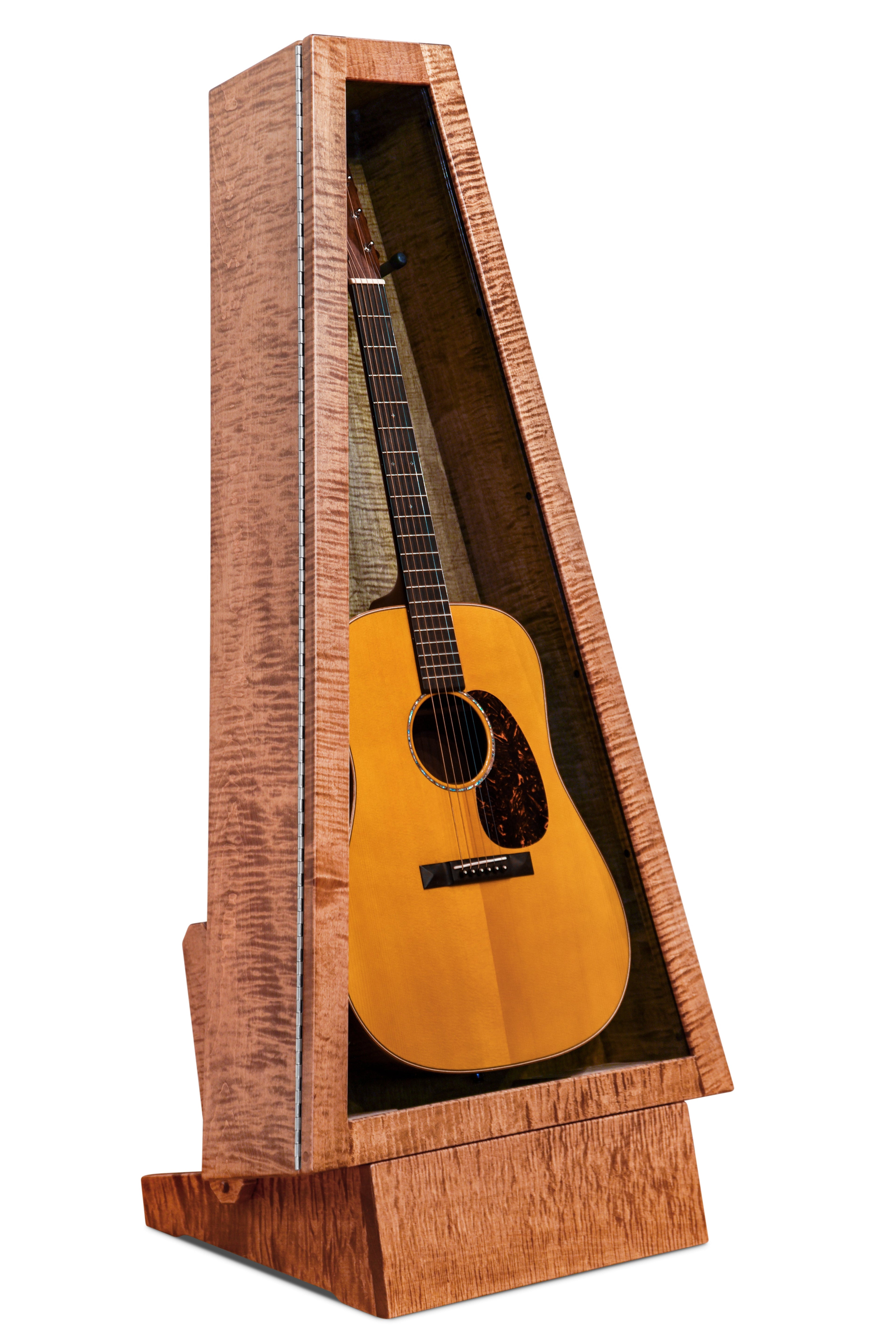 ClimaStand Triangle Humidor with Base - Flamed Maple With Provincial Stain