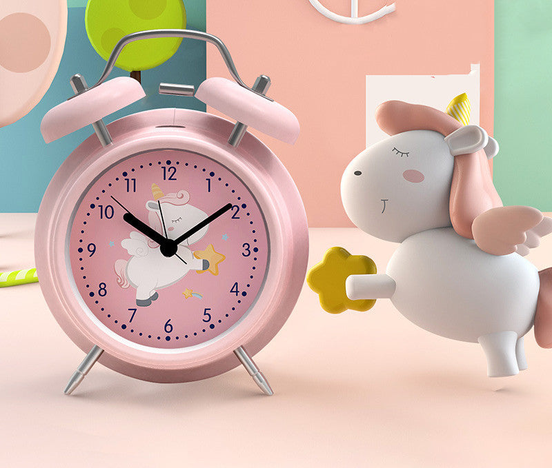 Bag Hair Help Mute Cartoon Small Alarm Clock Luminous Clock Dinosaur Cute Rabbit Bedroom Cute Alarm Clock