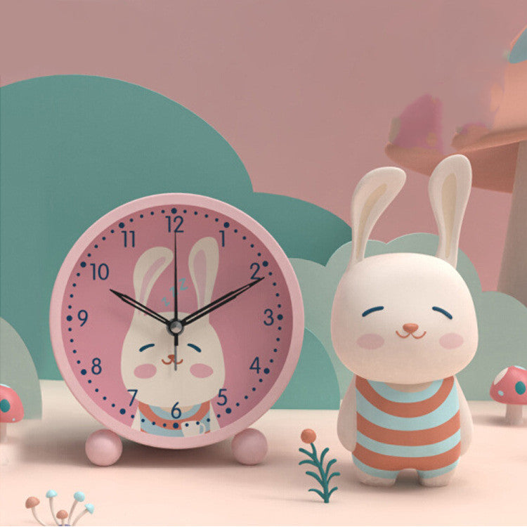 Bag Hair Help Mute Cartoon Small Alarm Clock Luminous Clock Dinosaur Cute Rabbit Bedroom Cute Alarm Clock