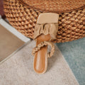 Fashionable Low-Heel Slender Square-Toe Flat Sandals