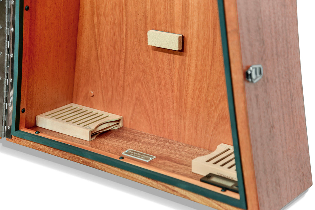ClimaCase Triangle Humidor - African Mahogany (Quarter Sawn)