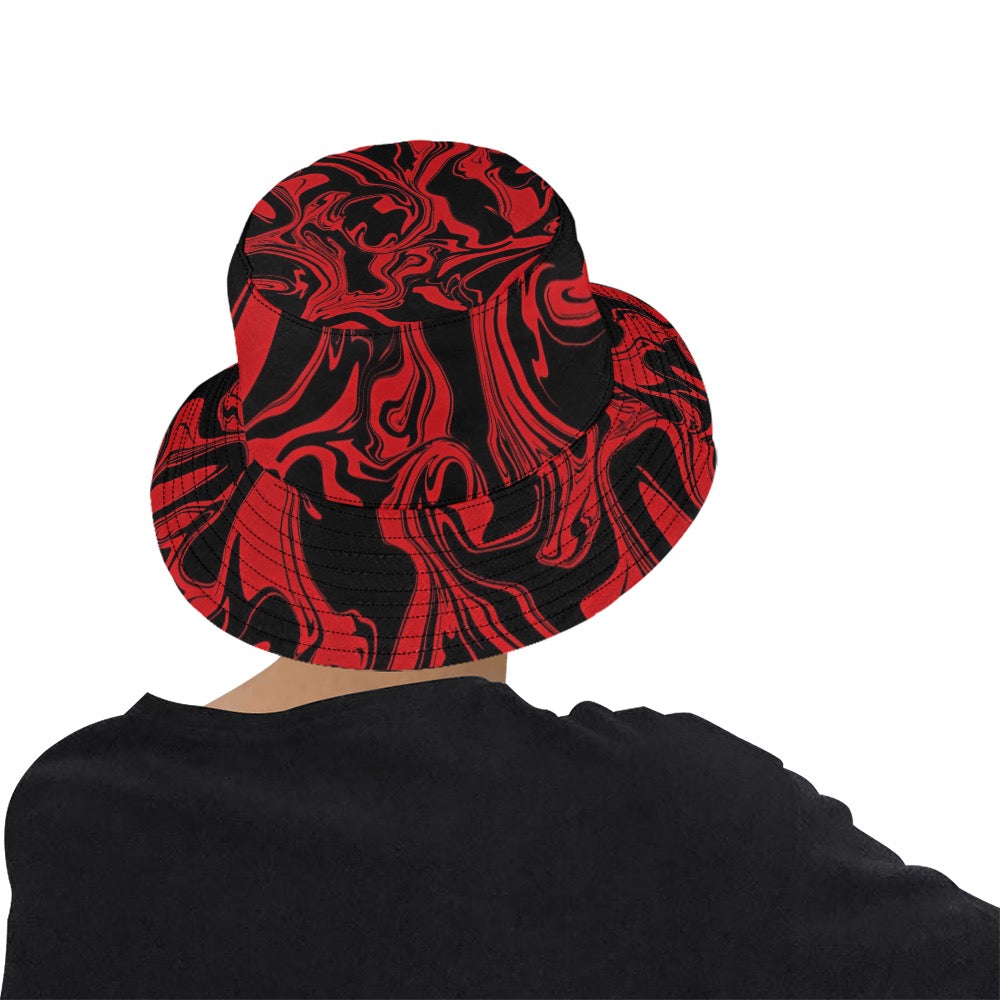 Red and Black Slime Oil Spill Bucket Hat