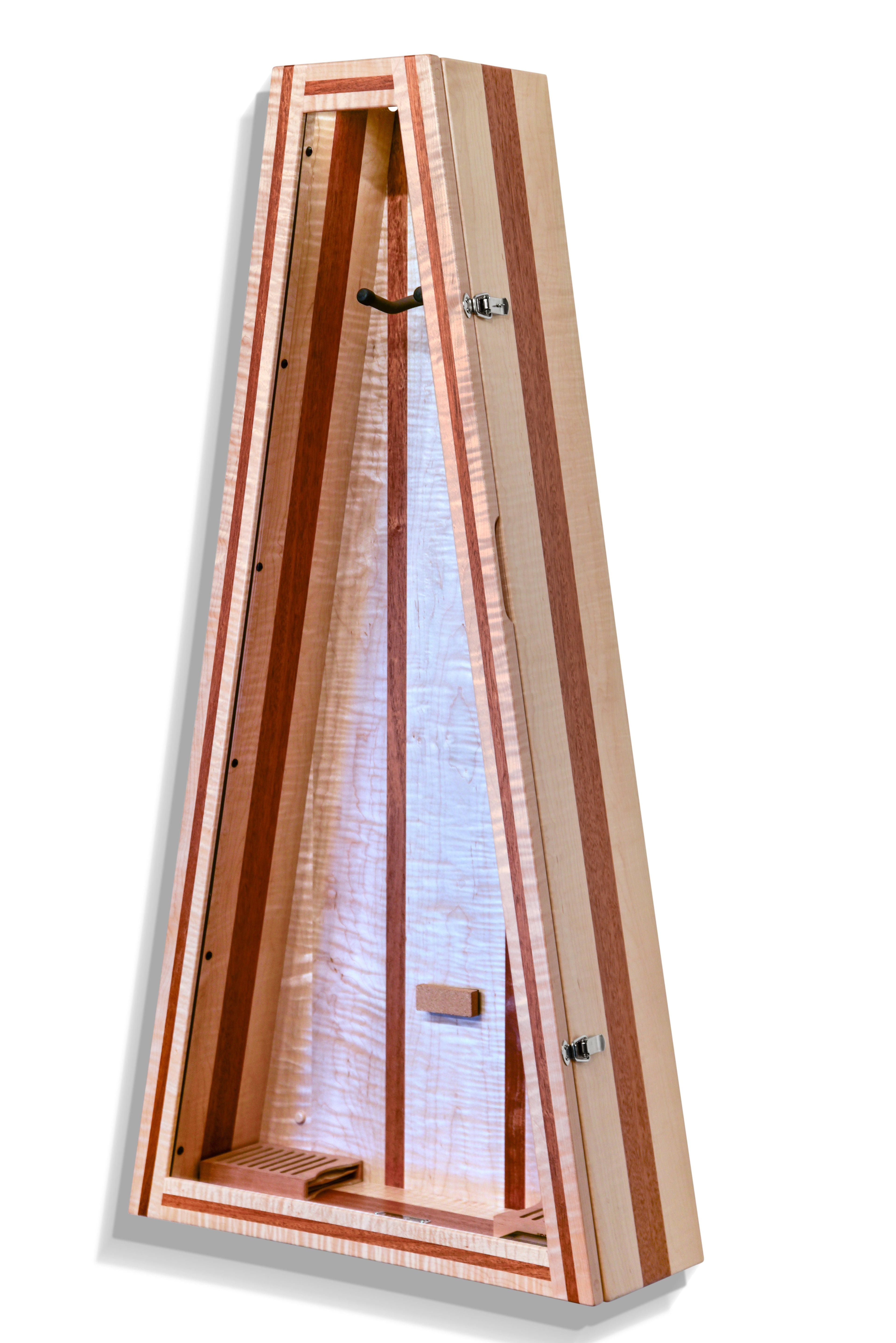 ClimaCase Triangle Humidor - Flamed Maple with Mahogany