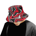 Red Black and White Rave Spill Bucket Hat