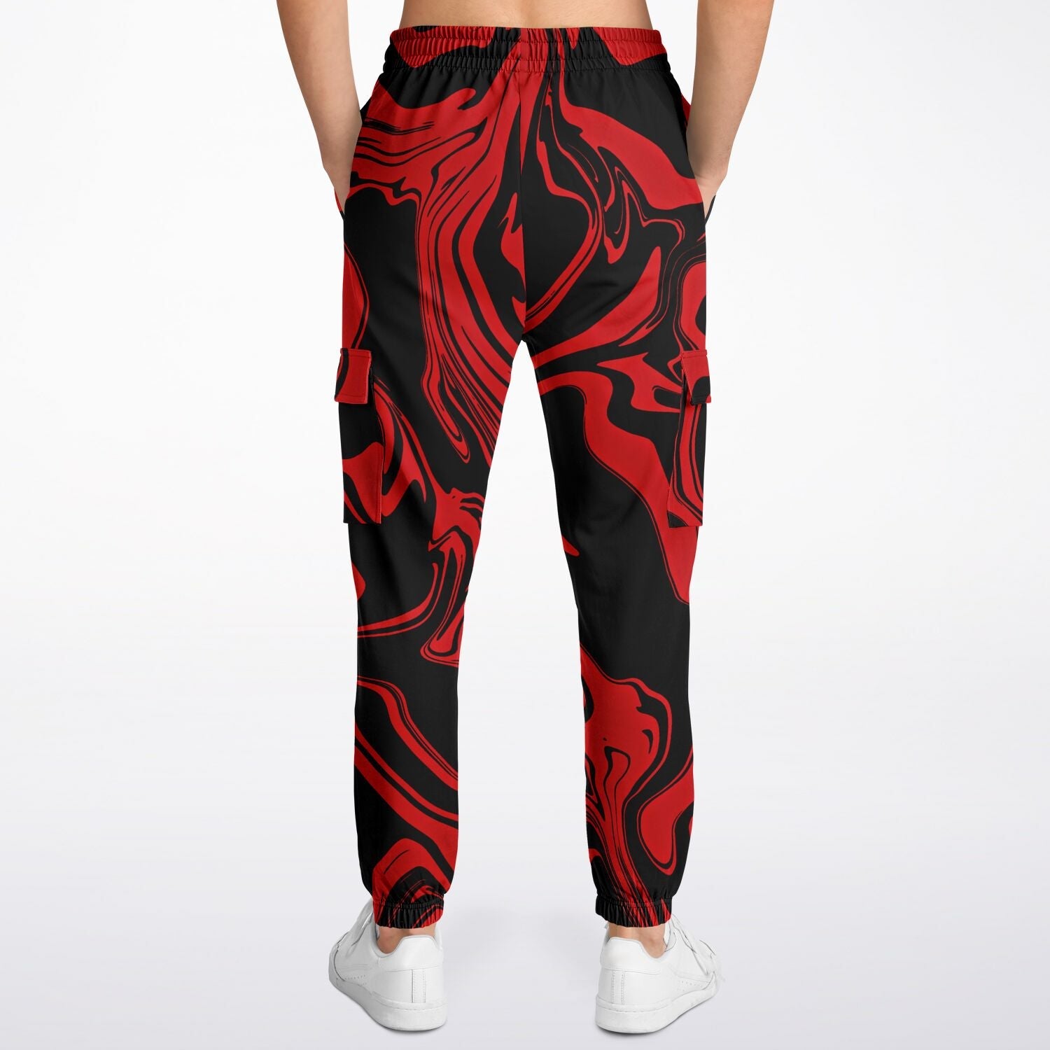 Red and Black Slime Oil Spill Unisex Cargo Joggers (Fleece Lined)
