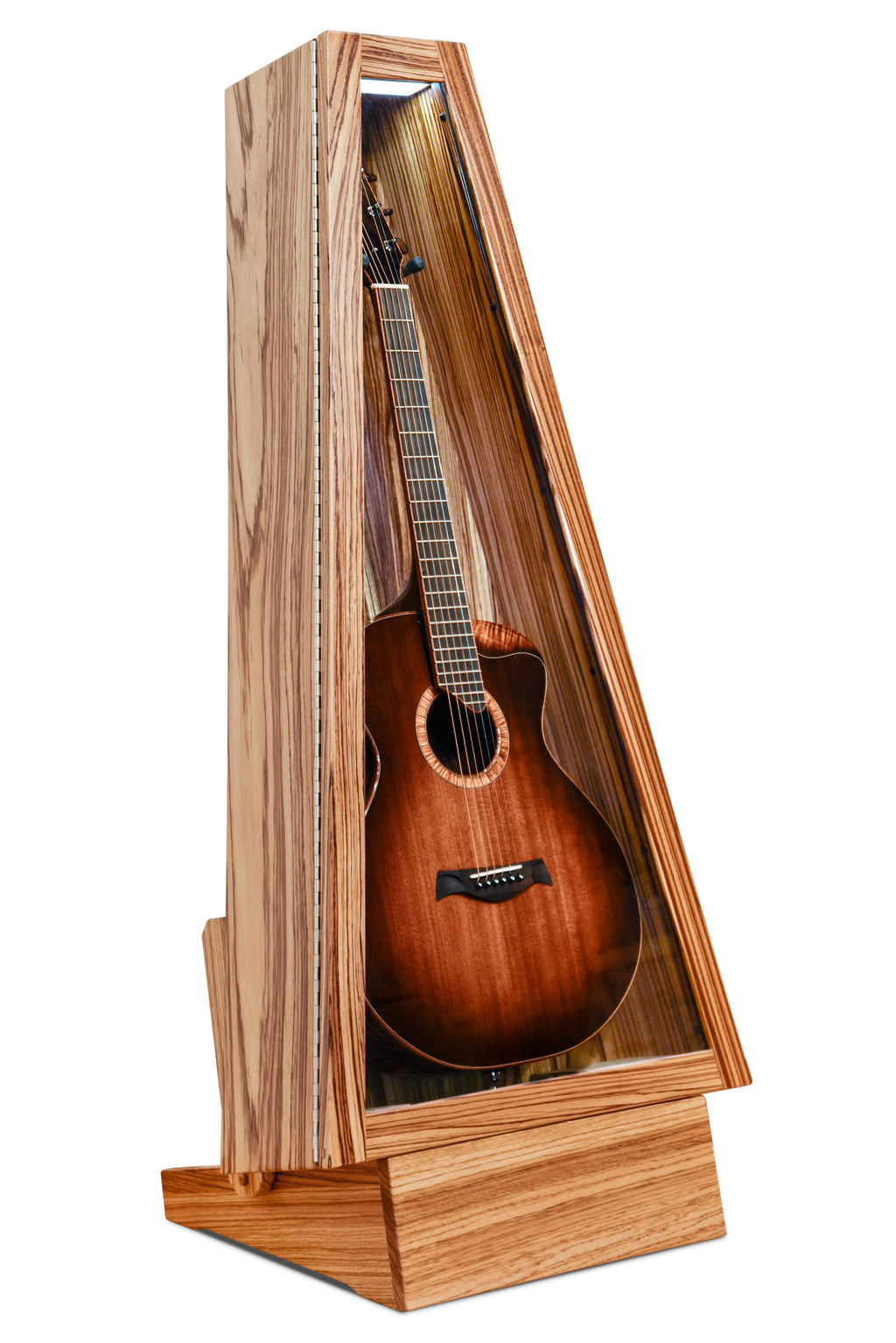 ClimaStand Triangle Humidor with Base - Zebrawood