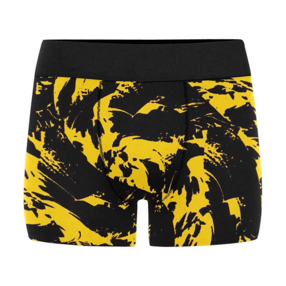 Black and Yellow Paint Splatter Graffiti Boxer Briefs