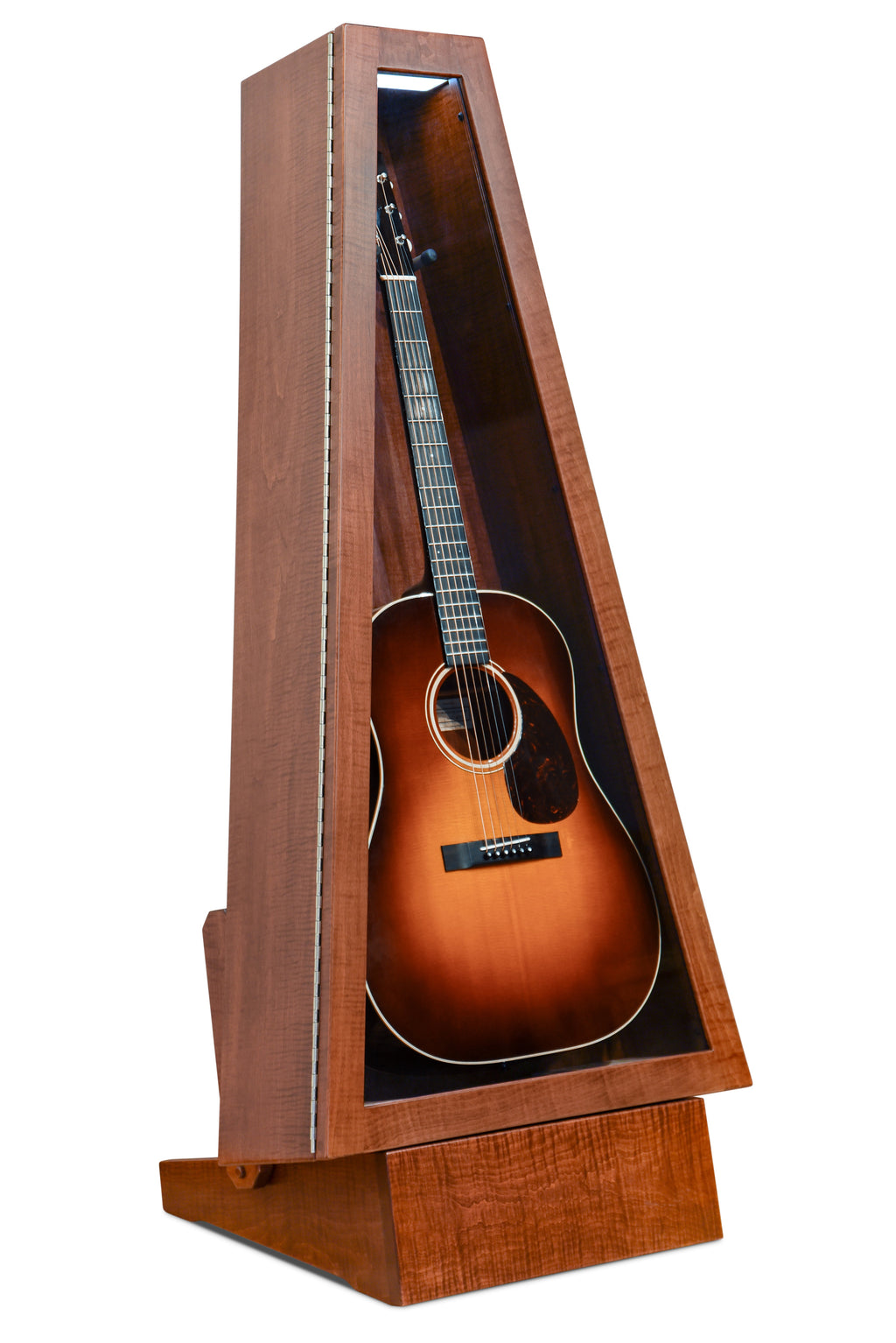 ClimaStand Triangle Humidor with Base - Flame maple with Acres Stain