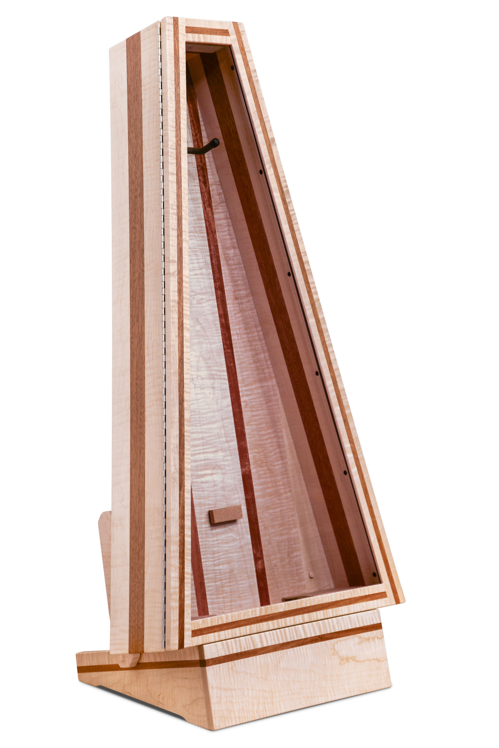 ClimaStand Triangle Humidor with Base - Flamed Maple with Mahogany