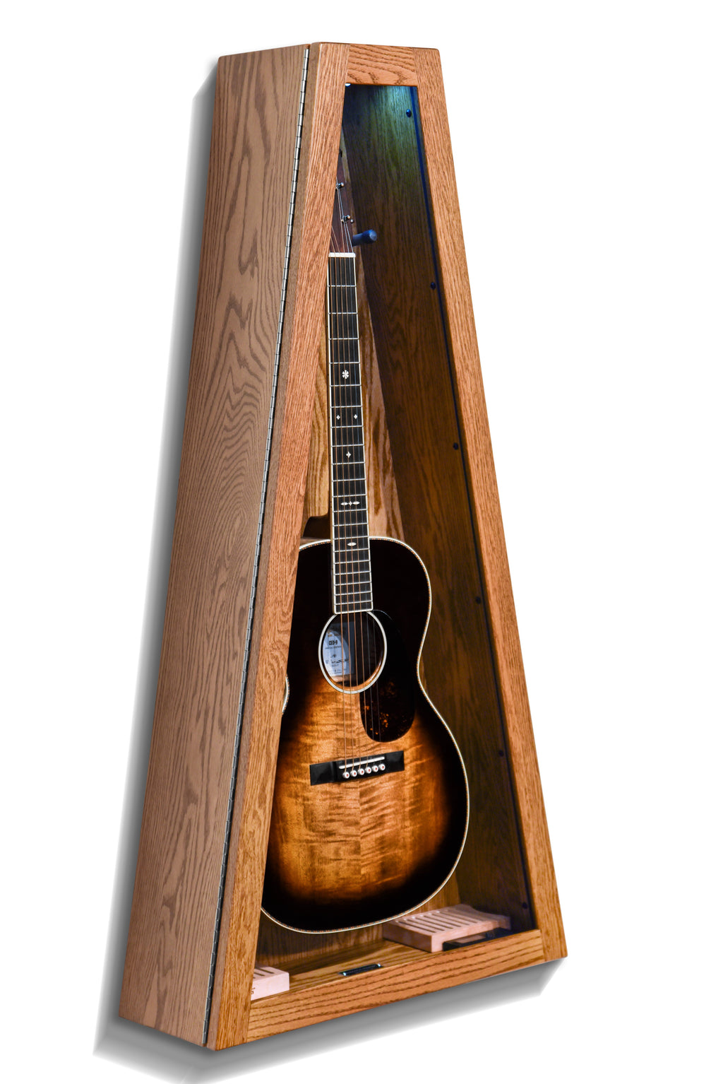 ClimaCase Triangle Humidor - Red Oak with Golden Oak Stain