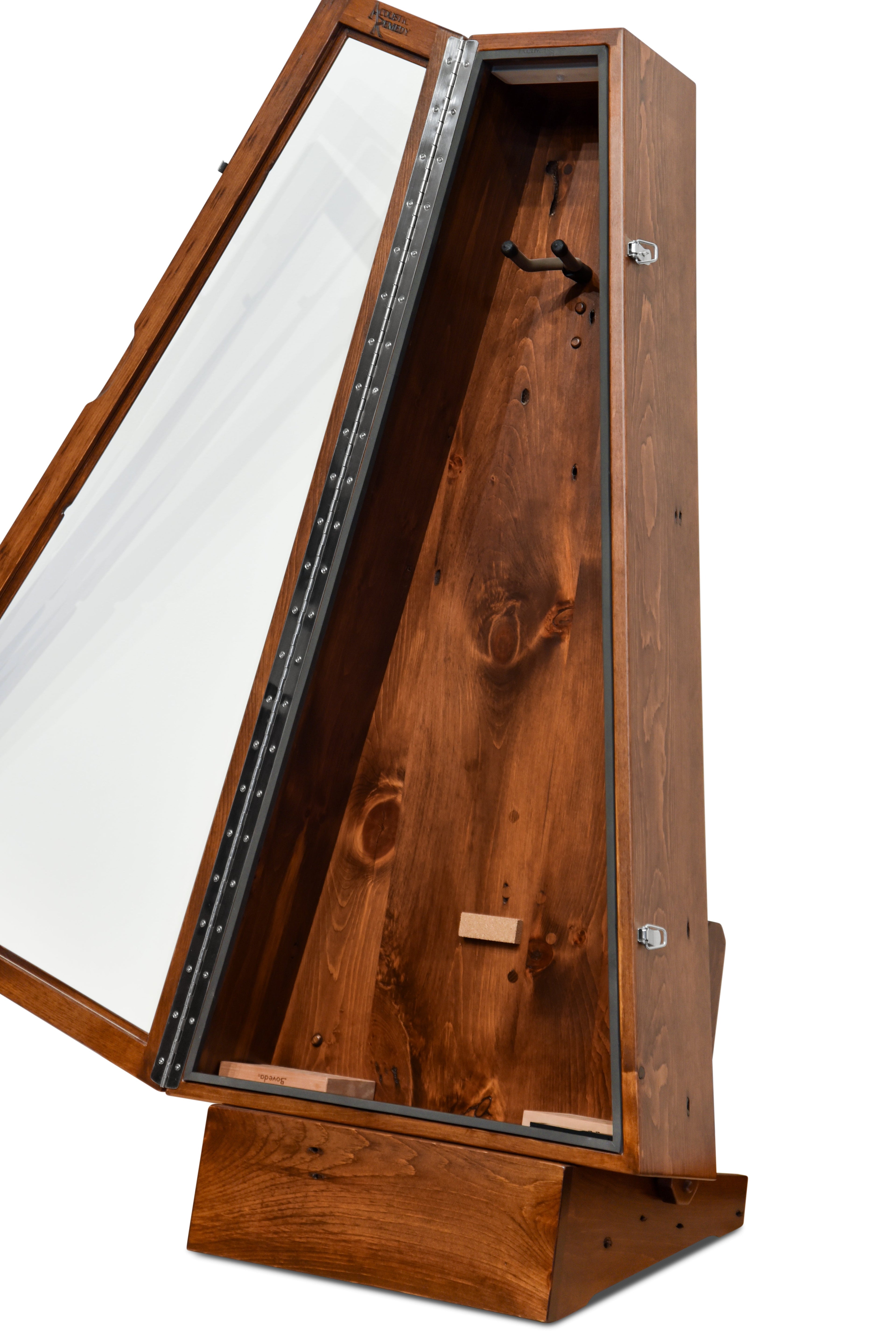 ClimaStand Triangle Humidor with Base - 300 Year Old Reclaimed Wood with Boston Stain