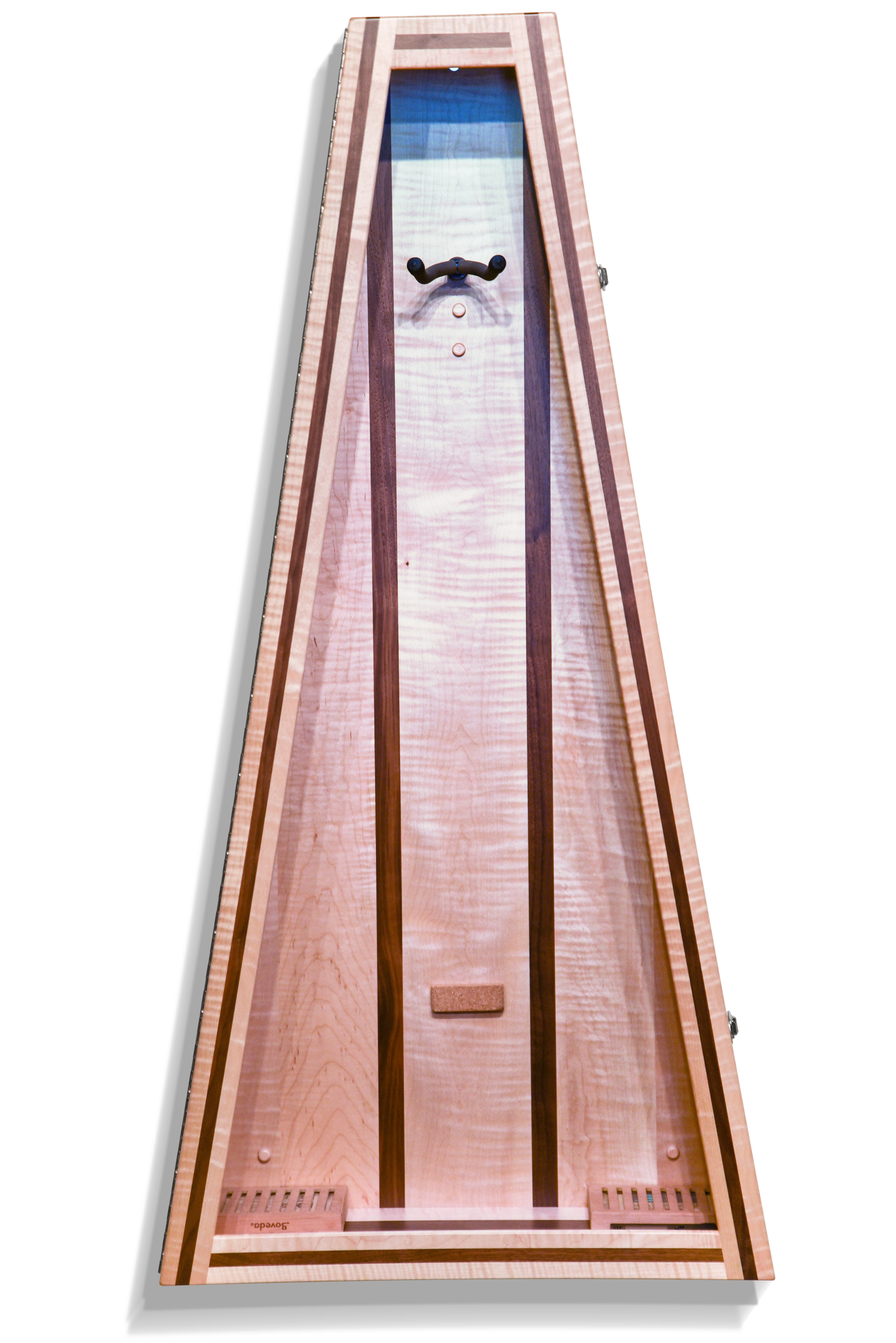 ClimaCase Triangle Humidor - Flamed Maple with Walnut