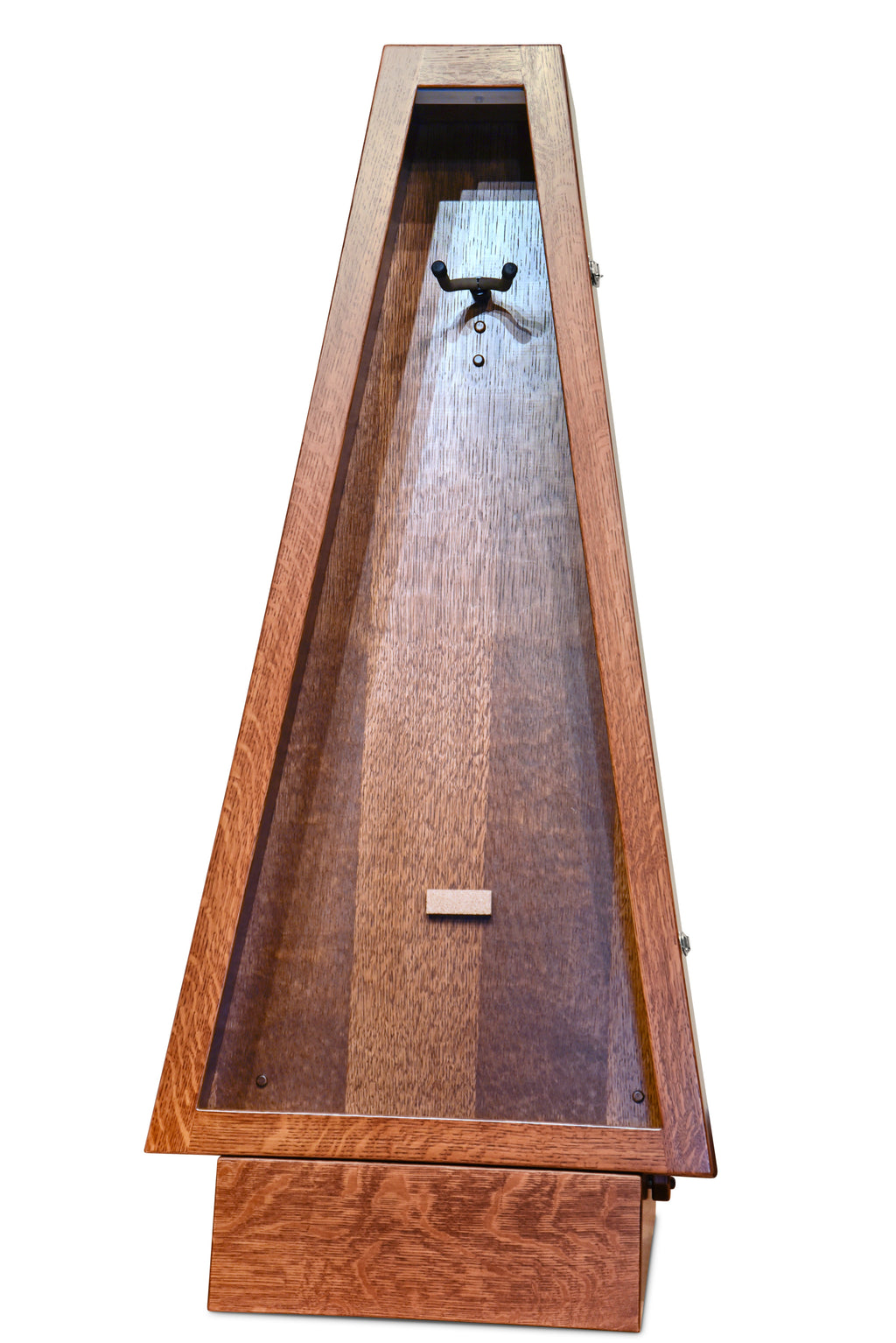 ClimaStand Triangle Humidor with Base - Quartersawn White Oak with Boston Stain