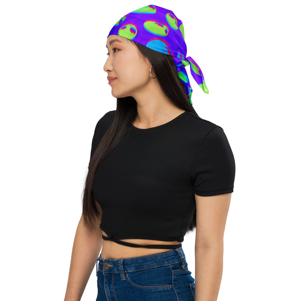 Purple Alien Vapor Glitch Rave Bandana