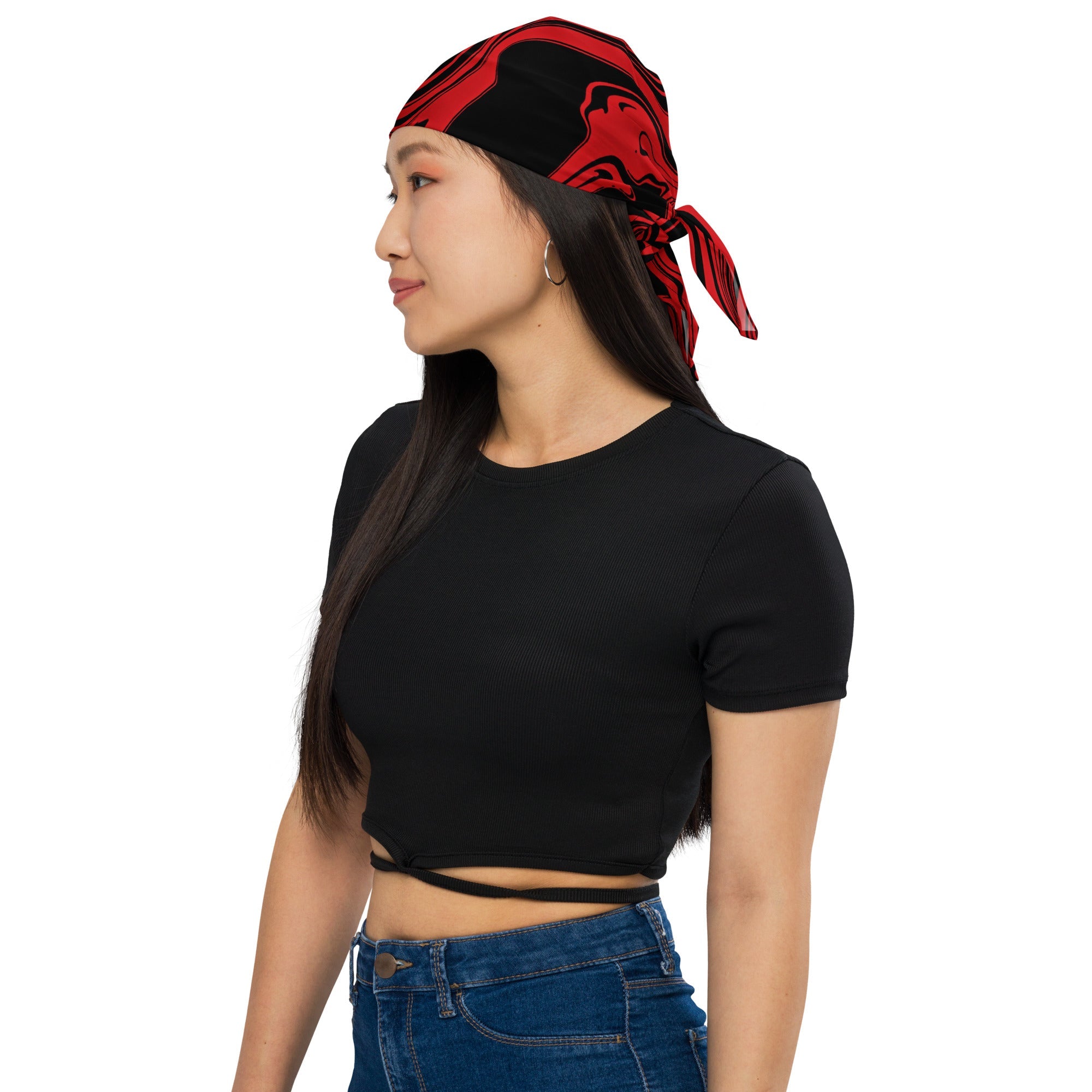 Red and Black Slime Oil Spill Rave Bandana