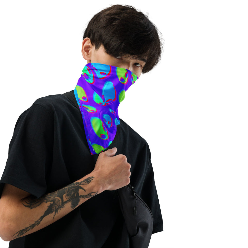 Purple Alien Vapor Glitch Rave Bandana