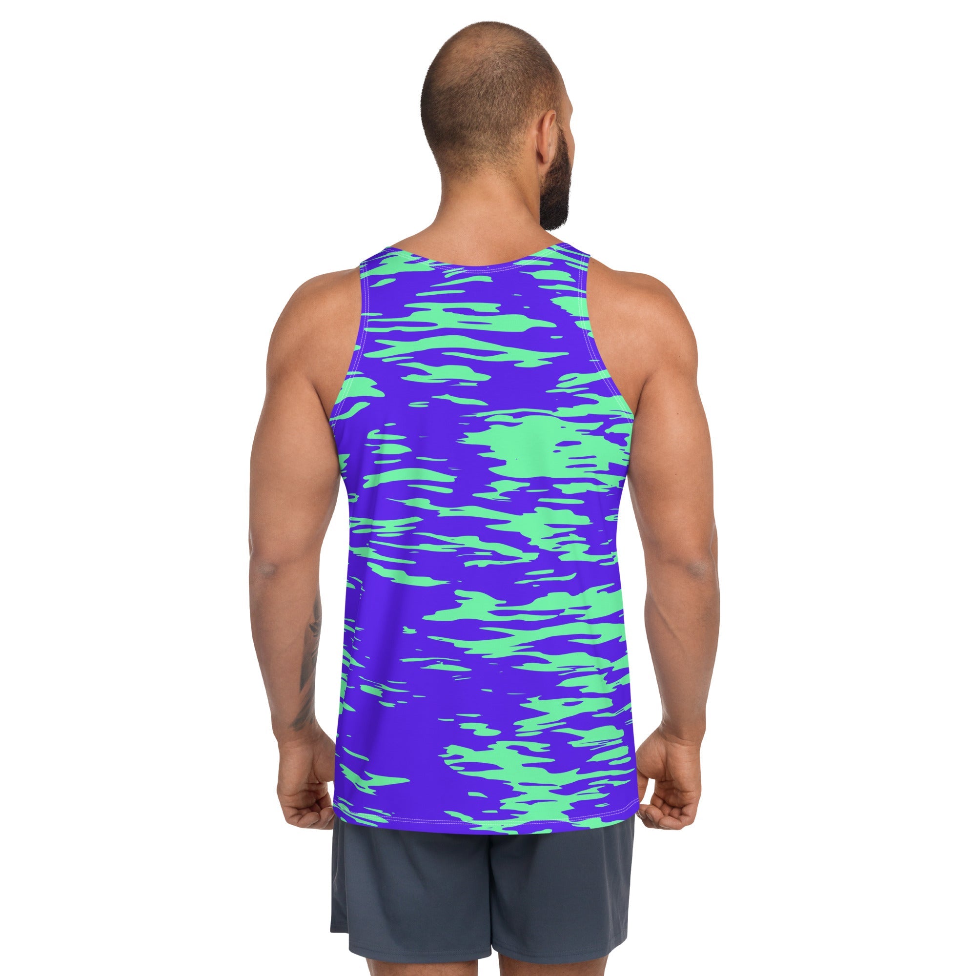 Purple Mint Rave Zebra Stripe Unisex Tank Top