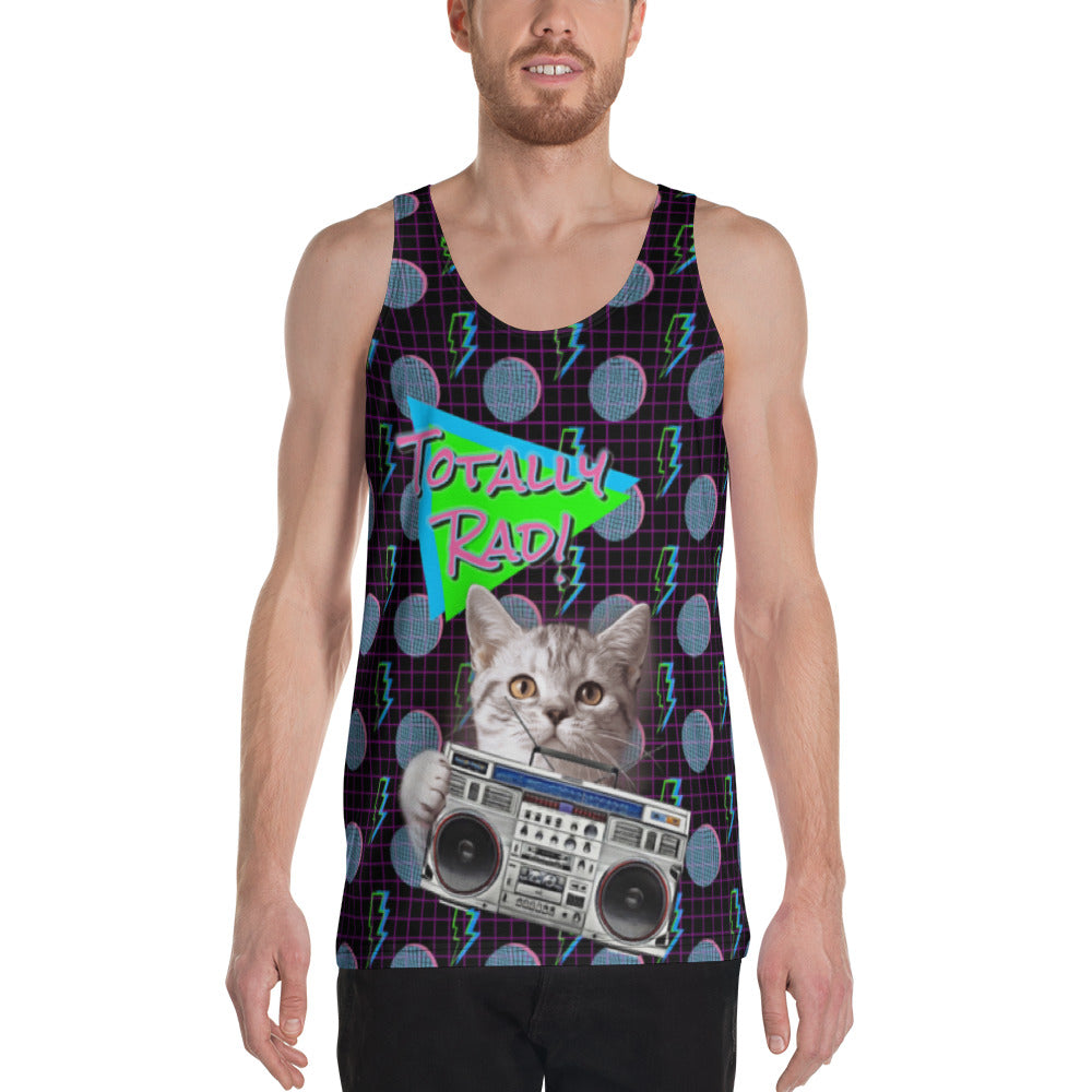 Totally Rad 80s Cat Unisex Tank Top