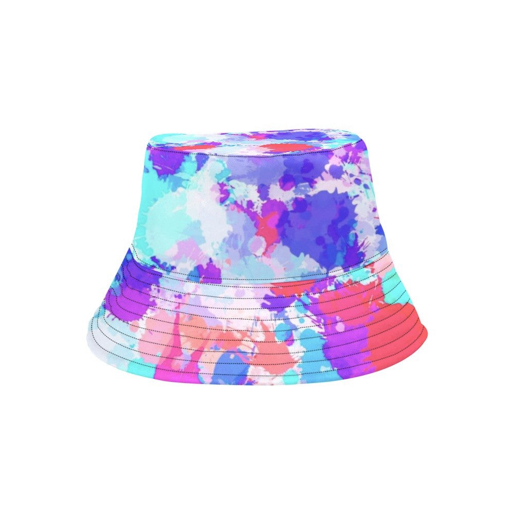 Cherry Frost Paint Splatter Bucket Hat | UV Blacklight Reactive
