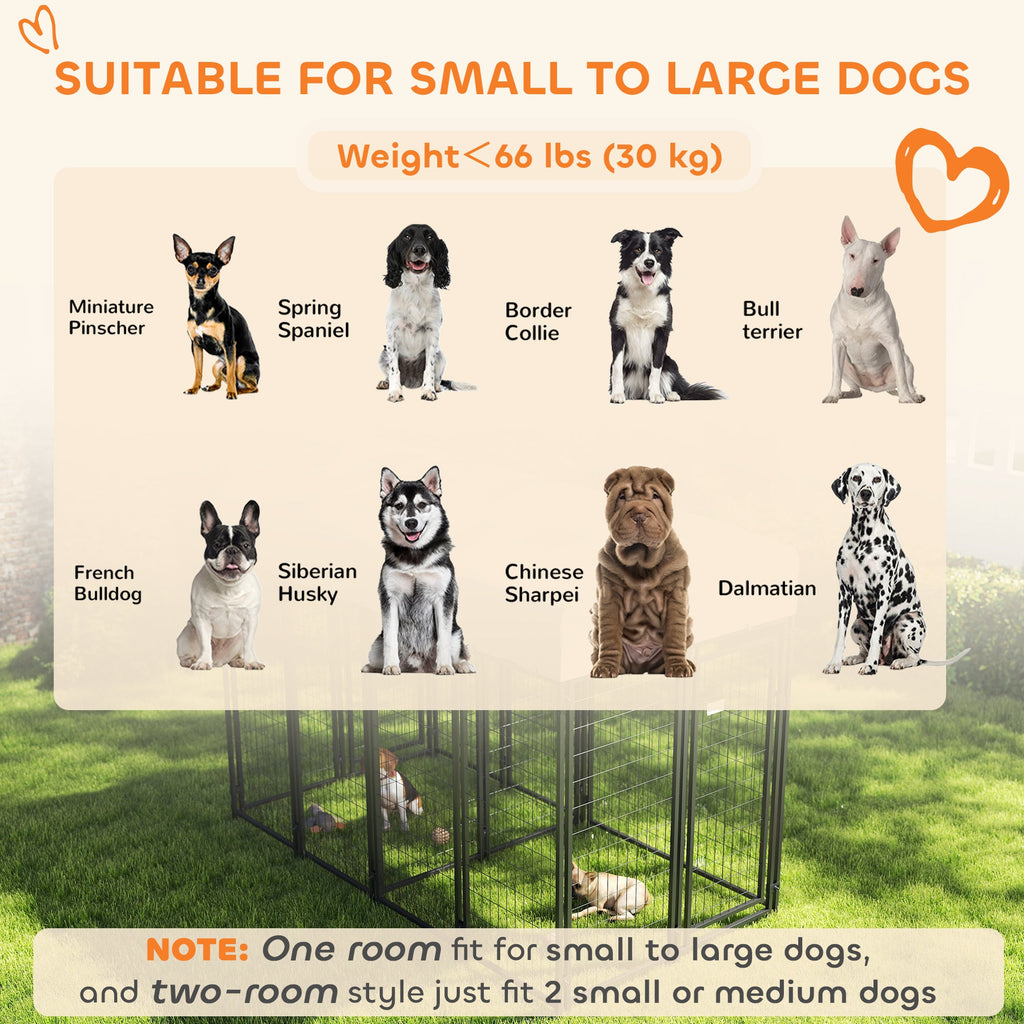Outdoor Dog Kennel with Two-Room Design