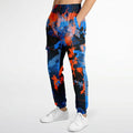 Blue and Orange Paint Splatter Abstract Unisex Cargo Joggers (Fleece Lined)