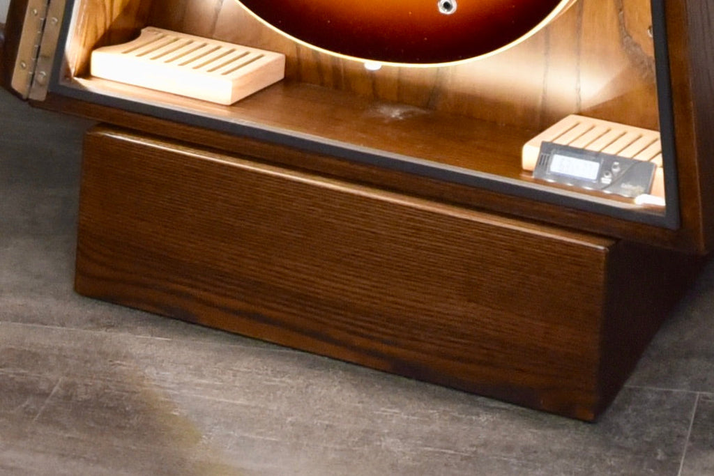ClimaStand Triangle Humidor with Base - Northern White Ash with Coffee Stain