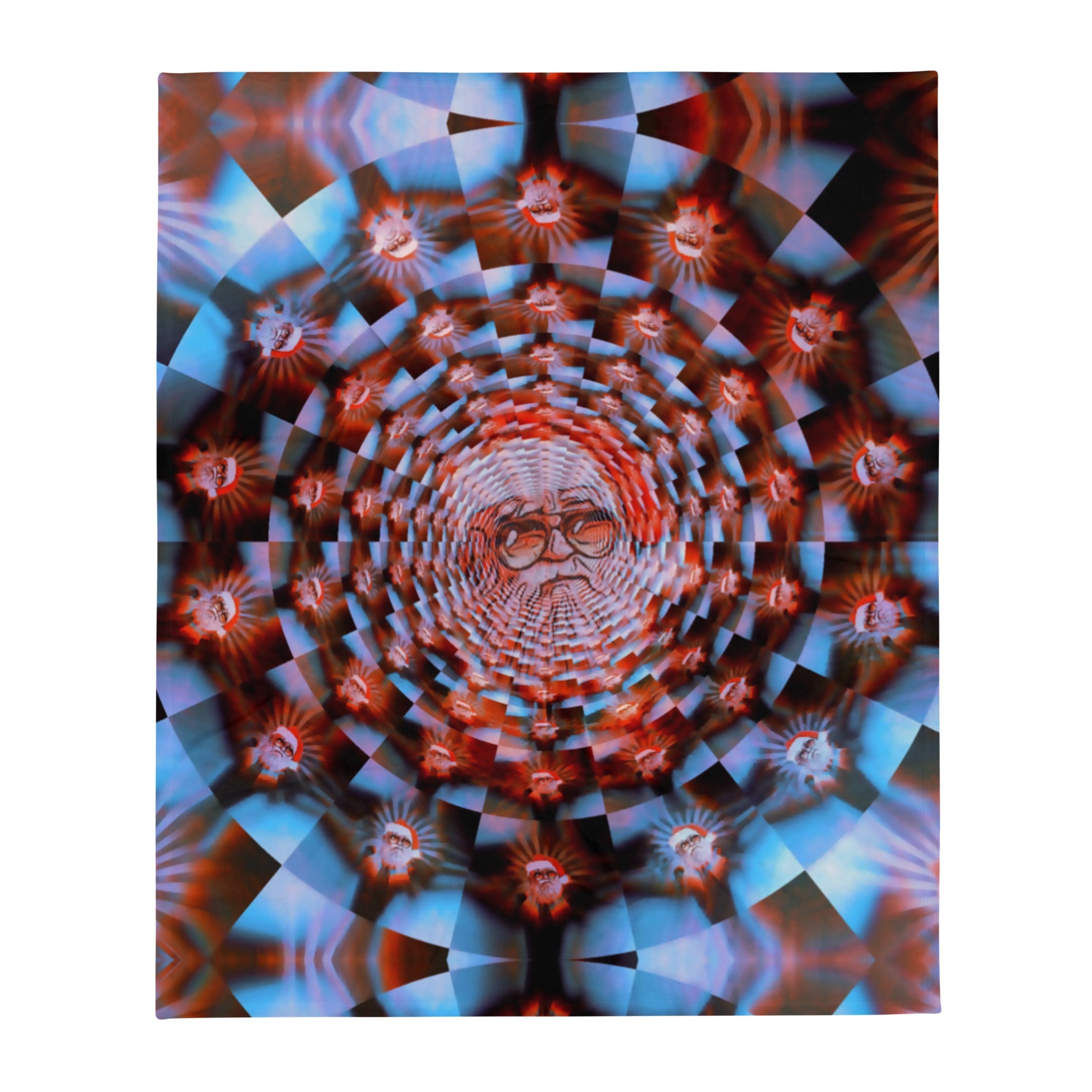 SEASONAL Psychedelic Santa Christmas Throw Blanket